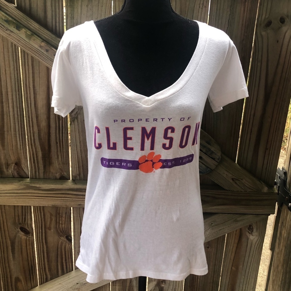 J. America Property of Clemson Tigers Short Sleeve Cotton Blend T-Shirt Size L